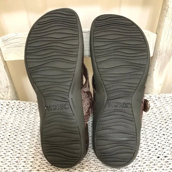 NIB Vionic Cocoa Sandals in Bronze Snake - Picture 16 of 16